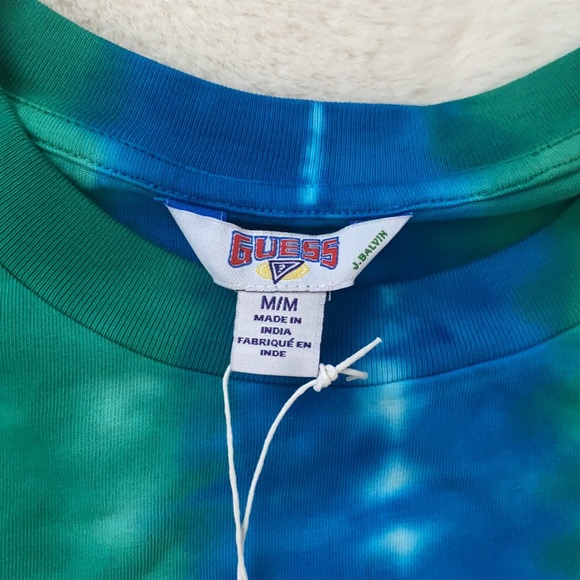 GUESS x J Balvin Tie-Dye Smile Crop Tee - Picture 3 of 3